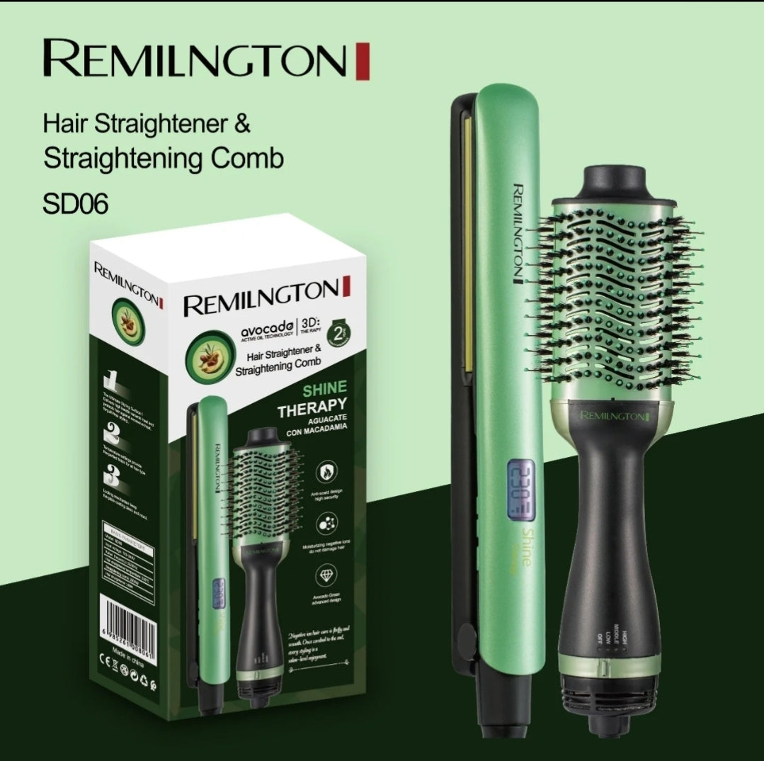 COMBO CEPILLO Y PLANCHA REMILNGTON - cabello liso y brillante
